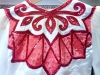 Irish Dancing Dress - Red White Dress - Front Closeup