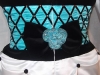 Irish Dancing Dress - Aqua Black White Dress - Back Closeup
